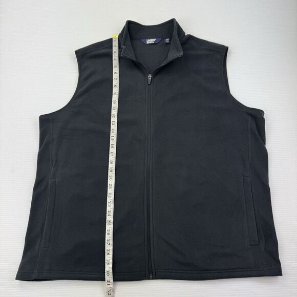 Lands’ End Men’s Black Fleece Full Zip Vest Size XXL 50-52 Sleeveless - Picture 6 of 6